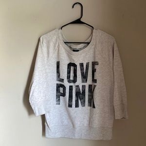 LOVE PINK - woman’s off shoulder sweater/shirt, size Large.